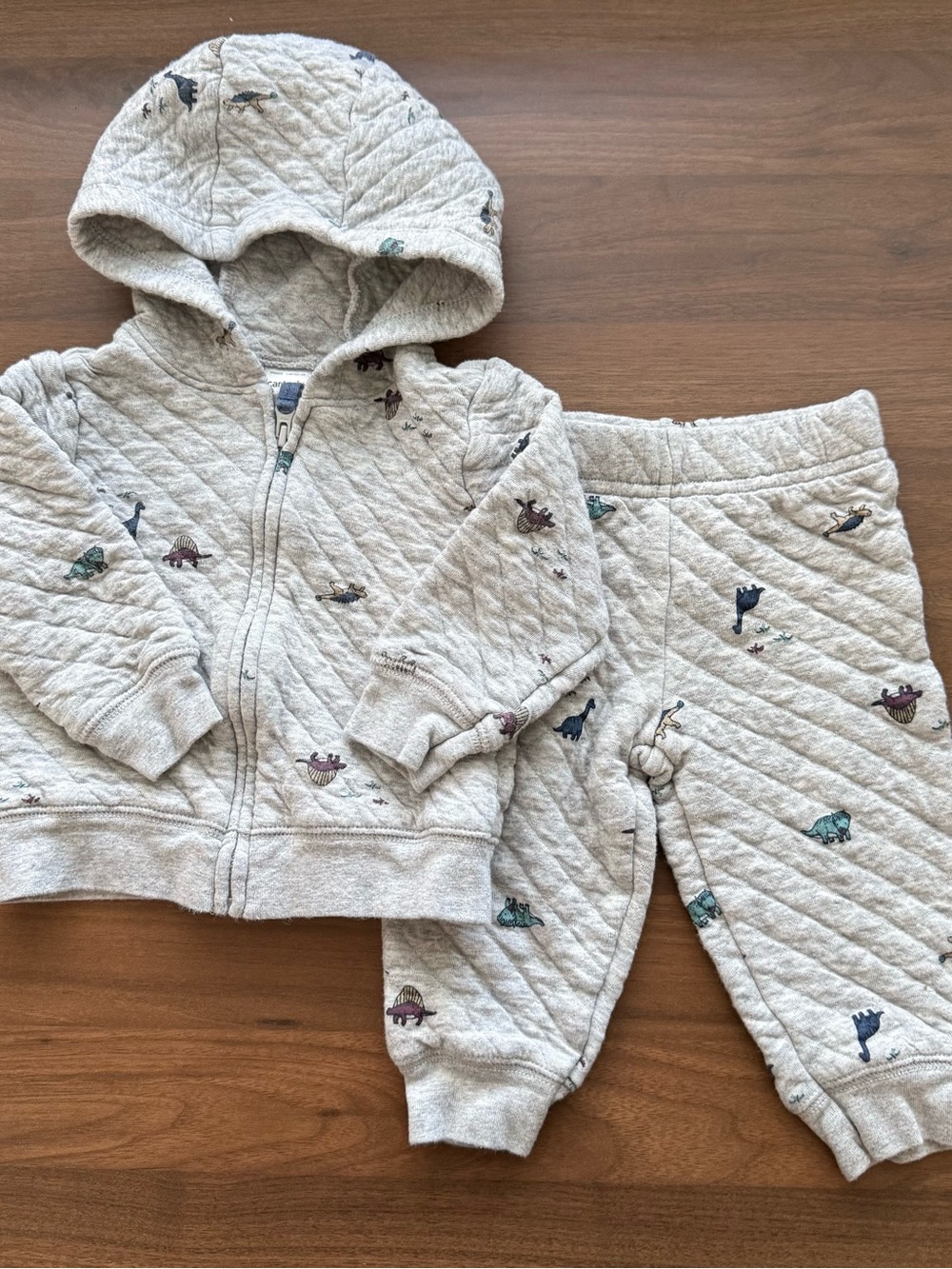 Baby Quilted Dinosaur Hoodie & Jogger Set (9 Months)